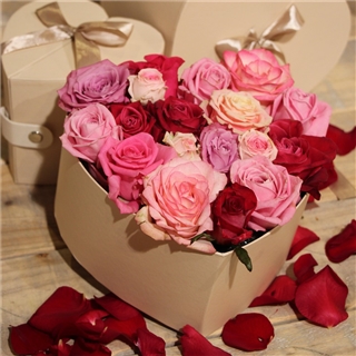 Herzbox Groß "Pure Rosa" kaufen - Im Onlineshop für Garten