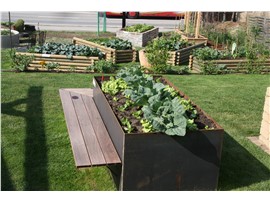 Metallhochbeet (ohne Bank) für den moderneren Garten - In unserem Garten Onlineshop
